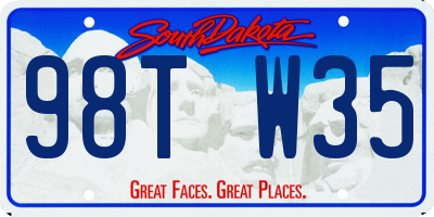 SD license plate 98TW35