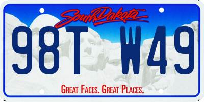 SD license plate 98TW49