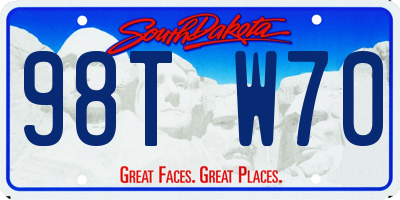 SD license plate 98TW70