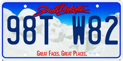 SD license plate 98TW82