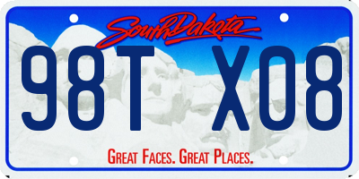 SD license plate 98TX08