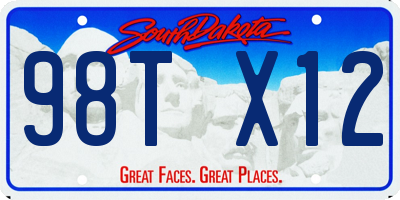 SD license plate 98TX12