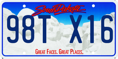 SD license plate 98TX16