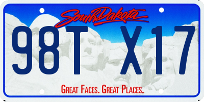 SD license plate 98TX17