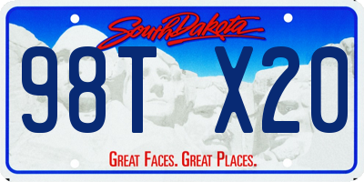 SD license plate 98TX20