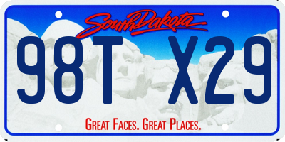 SD license plate 98TX29
