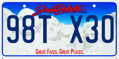 SD license plate 98TX30