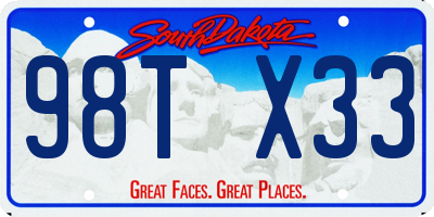 SD license plate 98TX33