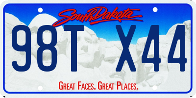 SD license plate 98TX44