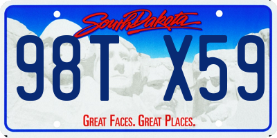 SD license plate 98TX59