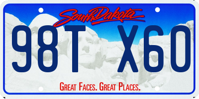 SD license plate 98TX60