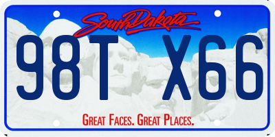 SD license plate 98TX66