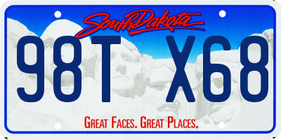 SD license plate 98TX68