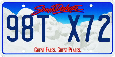 SD license plate 98TX72