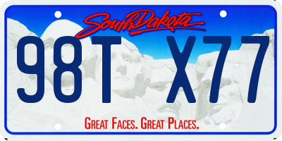 SD license plate 98TX77