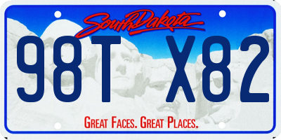 SD license plate 98TX82