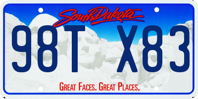 SD license plate 98TX83
