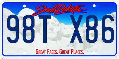 SD license plate 98TX86