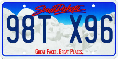 SD license plate 98TX96