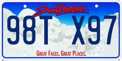SD license plate 98TX97