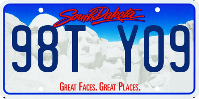 SD license plate 98TY09