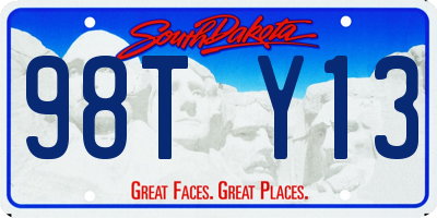 SD license plate 98TY13