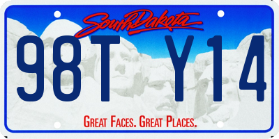 SD license plate 98TY14