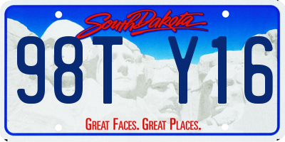 SD license plate 98TY16