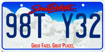 SD license plate 98TY32