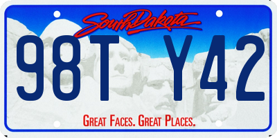 SD license plate 98TY42