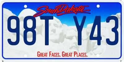 SD license plate 98TY43
