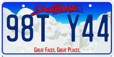 SD license plate 98TY44