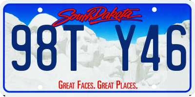 SD license plate 98TY46