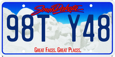 SD license plate 98TY48
