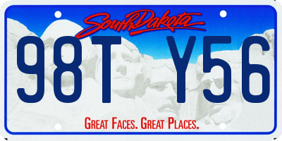 SD license plate 98TY56