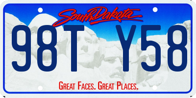 SD license plate 98TY58