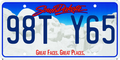 SD license plate 98TY65