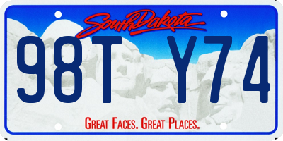 SD license plate 98TY74