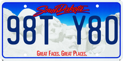 SD license plate 98TY80