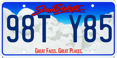 SD license plate 98TY85