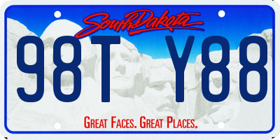 SD license plate 98TY88