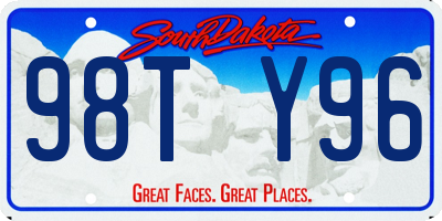 SD license plate 98TY96