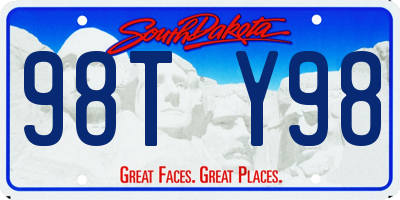 SD license plate 98TY98