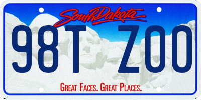 SD license plate 98TZ00