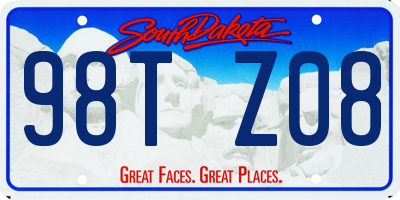 SD license plate 98TZ08