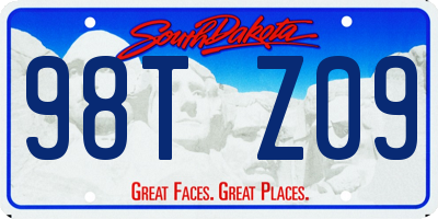 SD license plate 98TZ09