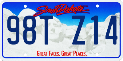 SD license plate 98TZ14