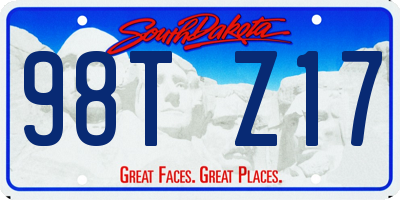 SD license plate 98TZ17