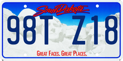 SD license plate 98TZ18