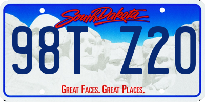 SD license plate 98TZ20